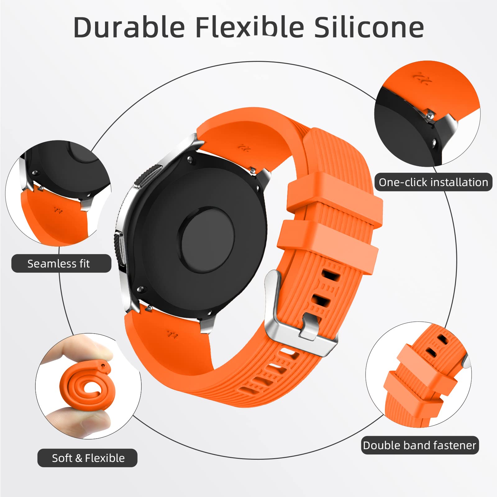 Lerobo [2 Pack Band Compatible With Samsung Galaxy Watch 3 Band 45Mm/Galaxy Watch 46Mm Bands/Gear S3 Frontier, 22Mm Smart Watch